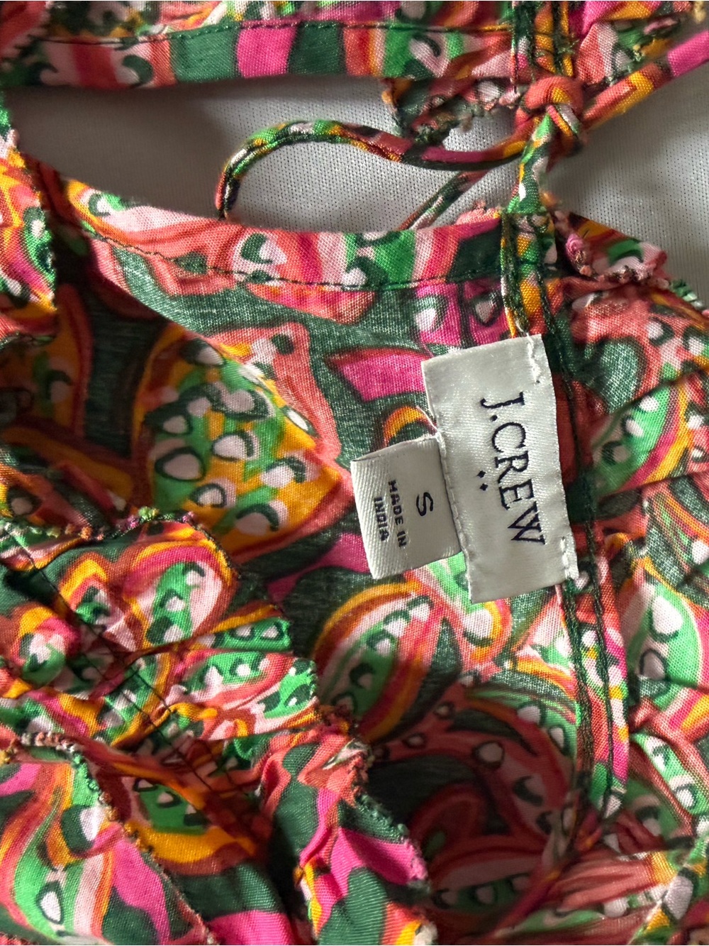 J. Crew Multicolor Floral Smocked Camisole - Green Pink Orange - Picture 2 of 3